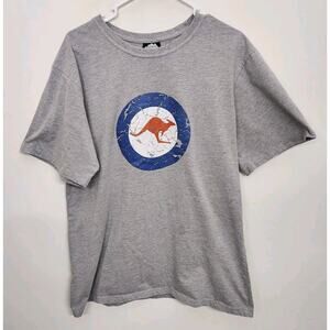 Samsousan Designs Australia Kangaroo graphic T-shirt Men's Large Gray 1115